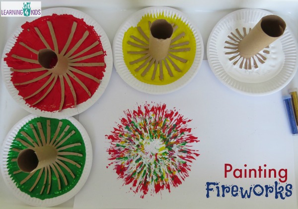 4th of July Fireworks Painting for Kids